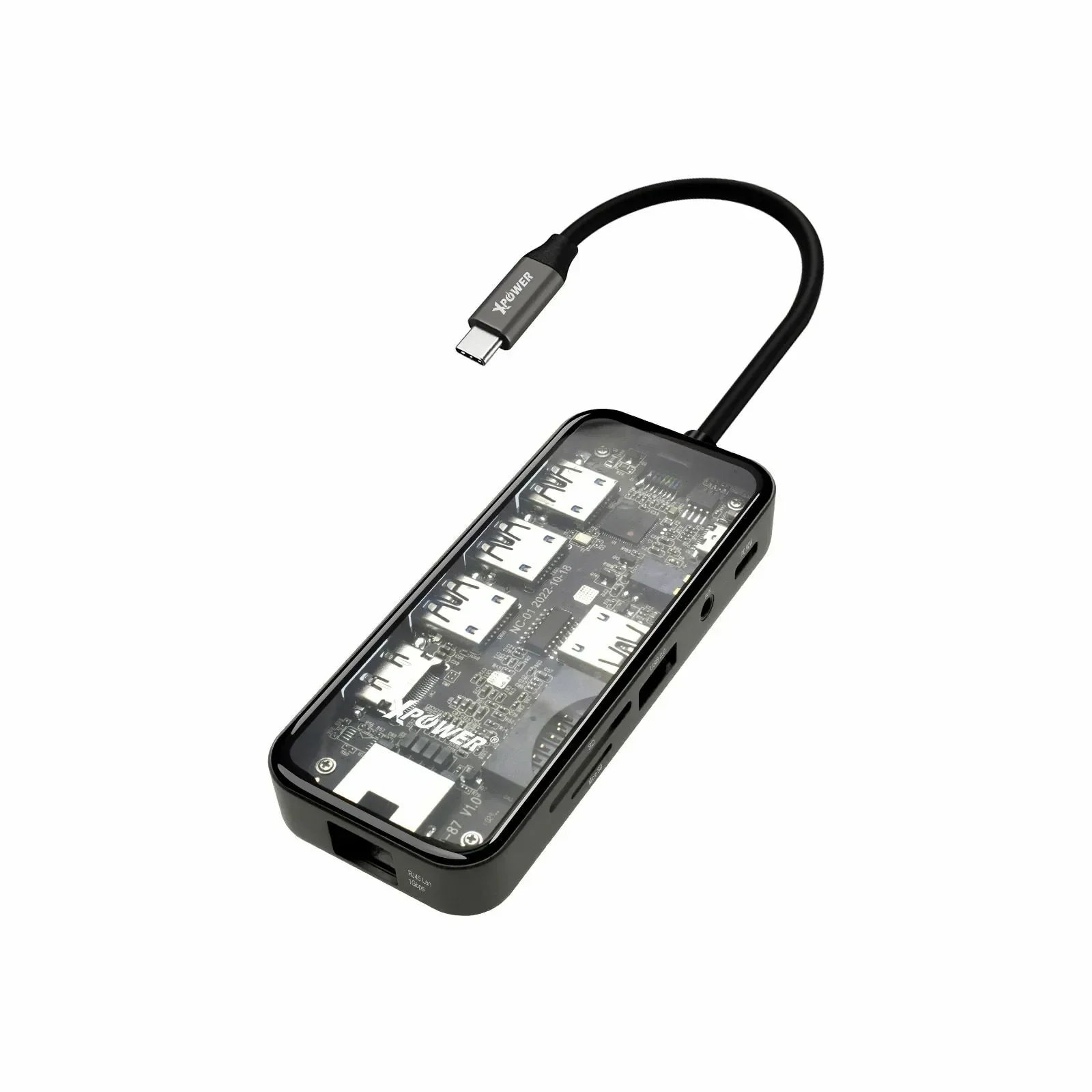 XPower HI10 10 In 1 92W PD Type-C Hub - Grey - Tashqila XPower HI10 10 In 1 92W PD Type-C Hub - Grey - Tashqila
